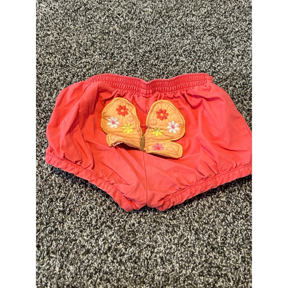 Bb18 Gymboree Girls Coral Pink Butterfly Bubble Shorts Bloomers 2T 2008 vintage - Picture 1 of 3